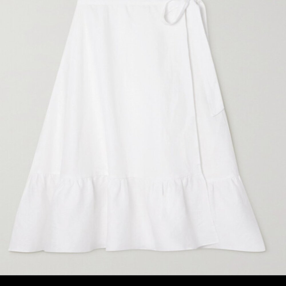 Reformation White Linen Wrap Skirt. Size XL. Like New. - Picture 1 of 4